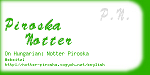 piroska notter business card